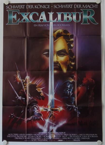 Excalibur original release german double panel movie poster